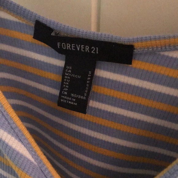 blue white and yellow striped dress - forever 21 - Picture 2 of 4